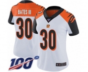 Women's Cincinnati Bengals #30 Jessie Bates III White Vapor Untouchable Limited Player 100th Season Football Jersey