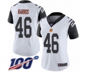 Women's Cincinnati Bengals #46 Clark Harris Limited White Rush Vapor Untouchable 100th Season Football Jersey