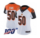 Women's Cincinnati Bengals #50 Jordan Evans White Vapor Untouchable Limited Player 100th Season Football Jersey