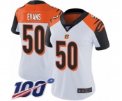 Women's Cincinnati Bengals #50 Jordan Evans White Vapor Untouchable Limited Player 100th Season Football Jersey