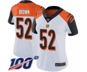 Women's Cincinnati Bengals #52 Preston Brown White Vapor Untouchable Limited Player 100th Season Football Jersey