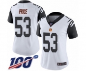 Women's Cincinnati Bengals #53 Billy Price Limited White Rush Vapor Untouchable 100th Season Football Jersey