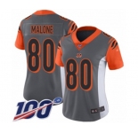 Women's Cincinnati Bengals #80 Josh Malone Limited Silver Inverted Legend 100th Season Football Jersey