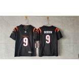 Women's Cincinnati Bengals #9 Joe Burrow Black F.U.S.E. Vapor Football Stitched Jersey