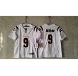 Women's Cincinnati Bengals #9 Joe Burrow White F.U.S.E. Vapor Football Stitched Jersey