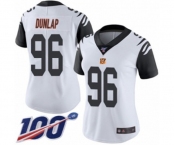 Women's Cincinnati Bengals #96 Carlos Dunlap Limited White Rush Vapor Untouchable 100th Season Football Jersey