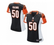 Women's Nike Cincinnati Bengals #50 A.J. Hawk Game Black Team Color NFL Jersey