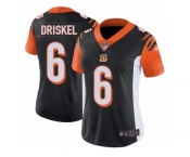 Women's Nike Cincinnati Bengals #6 Jeff Driskel Vapor Untouchable Limited Black Team Color NFL Jersey