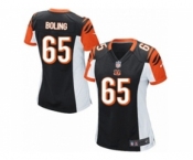 Women's Nike Cincinnati Bengals #65 Clint Boling Game Black Team Color NFL Jersey