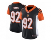 Women's Nike Cincinnati Bengals #92 Pat Sims Vapor Untouchable Limited Black Team Color NFL Jersey