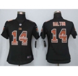 nike women nfl jerseys cincinnati bengals #14 dalton black[Strobe Limited]