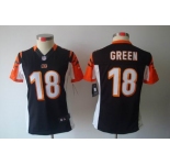 nike women nfl jerseys cincinnati bengals #18 green black[nike limited]
