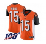 Youth Cincinnati Bengals #15 Damion Willis Orange Alternate Vapor Untouchable Limited Player 100th Season Football Jersey