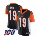 Youth Cincinnati Bengals #19 Auden Tate Black Team Color Vapor Untouchable Limited Player 100th Season Football Jersey