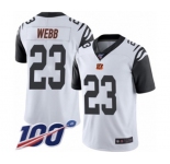 Youth Cincinnati Bengals #23 B.W. Webb Limited White Rush Vapor Untouchable 100th Season Football Jersey