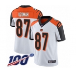 Youth Cincinnati Bengals #87 C.J. Uzomah White Vapor Untouchable Limited Player 100th Season Football Jersey