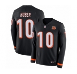 Youth Nike Cincinnati Bengals #10 Kevin Huber Limited Black Therma Long Sleeve NFL Jersey