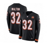 Youth Nike Cincinnati Bengals #32 Mark Walton Limited Black Therma Long Sleeve NFL Jersey