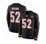 Youth Nike Cincinnati Bengals #52 Preston Brown Limited Black Therma Long Sleeve NFL Jersey