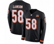 Youth Nike Cincinnati Bengals #58 Carl Lawson Limited Black Therma Long Sleeve NFL Jersey