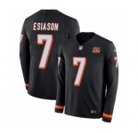 Youth Nike Cincinnati Bengals #7 Boomer Esiason Limited Black Therma Long Sleeve NFL Jersey