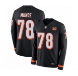 Youth Nike Cincinnati Bengals #78 Anthony Munoz Limited Black Therma Long Sleeve NFL Jersey