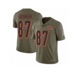 Youth Nike Cincinnati Bengals #87 C.J. Uzomah Limited Olive 2017 Salute to Service NFL Jersey