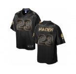 Nike Cleveland Browns #23 Joe Haden Pro Line Black Gold Collection Jersey[Game]