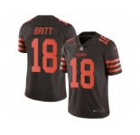 Men's Nike Cleveland Browns #18 Kenny Britt Elite Brown Rush NFL Jersey