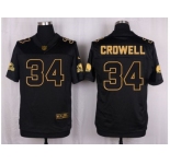 Nike Cleveland Browns #34 Isaiah Crowell Black Pro Line Gold Collection Jersey[Elite]