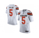 Nike Cleveland Browns #5 Tyrod Taylor White Men Stitched NFL Elite Jersey