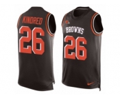 Men Nike Cleveland Browns #26 Derrick Kindred Limited Brown Player Name & Number Tank Top NFL Jersey