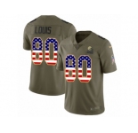 Men Nike Cleveland Browns #80 Ricardo Louis Limited Olive USA Flag 2017 Salute to Service NFL Jersey