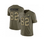 Men Nike Cleveland Browns #82 Ozzie Newsome Limited Olive Camo 2017 Salute to Service NFL Jersey