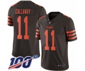 Men's Cleveland Browns #11 Antonio Callaway Limited Brown Rush Vapor Untouchable 100th Season Football Jersey