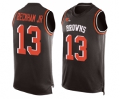 Men's Cleveland Browns #13 Odell Beckham Jr. Limited Brown Player Name & Number Tank Top Football Jersey