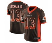 Men's Cleveland Browns #13 Odell Beckham Jr. Limited Brown Rush Drift Fashion Football Jersey