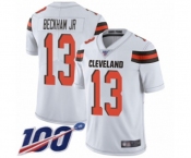 Men's Cleveland Browns #13 Odell Beckham Jr. White 100th Season Vapor Untouchable Limited Player Football Jersey