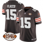 Men's Cleveland Browns #15 Joe Flacco Brown 2025 F.U.S.E. With 1946 75th Anniversary Patch Vapor Limited Football Stitched Jersey