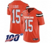 Men's Cleveland Browns #15 Ricardo Louis Orange Alternate Vapor Untouchable Limited Player 100th Season Football Jersey