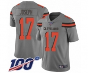 Men's Cleveland Browns #17 Greg Joseph Limited Gray Inverted Legend 100th Season Football Jersey