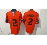 Men's Cleveland Browns #2 Shedeur Sanders Orange 2026 Vapor Limited Football Stitched Jersey