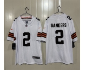 Men's Cleveland Browns #2 Shedeur Sanders White 2026 Vapor Limited Football Stitched Jersey
