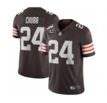 Men's Cleveland Browns 2022 #24 Nick Chubb Brown With 1-star C Patch Vapor Untouchable Limited NFL Stitched Jersey