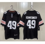 Men's Cleveland Browns #49 Carson Schwesinger Brown 2026 Vapor Limited Football Stitched Jersey