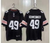 Men's Cleveland Browns #49 Carson Schwesinger Brown 2026 Vapor Limited Football Stitched Jersey