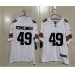 Men's Cleveland Browns #49 Carson Schwesinger White 2026 Vapor Limited Football Stitched Jersey