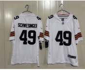 Men's Cleveland Browns #49 Carson Schwesinger White 2026 Vapor Limited Football Stitched Jersey