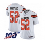 Men's Cleveland Browns #52 Ray-Ray Armstrong White Vapor Untouchable Limited Player 100th Season Football Jersey