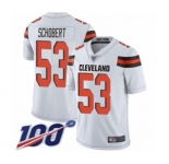 Men's Cleveland Browns #53 Joe Schobert White Vapor Untouchable Limited Player 100th Season Football Jersey